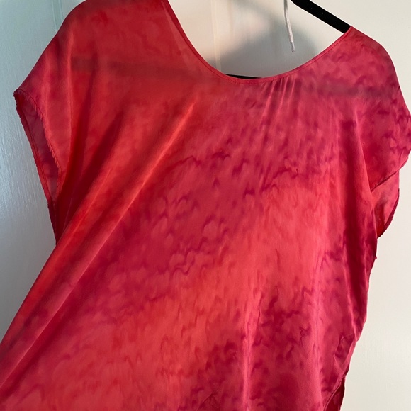 100% Silk Vintage Box Top Tie Dye Pink Med-Large - Picture 4 of 7